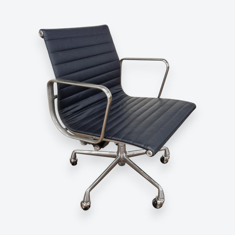 Right side angled view of Navy Blue Eames EA335