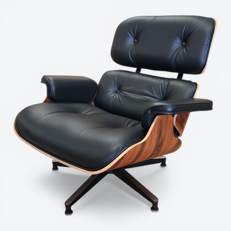 Black & Palisander Santos Herman Miller Original Eames Lounge Chair & Ottoman