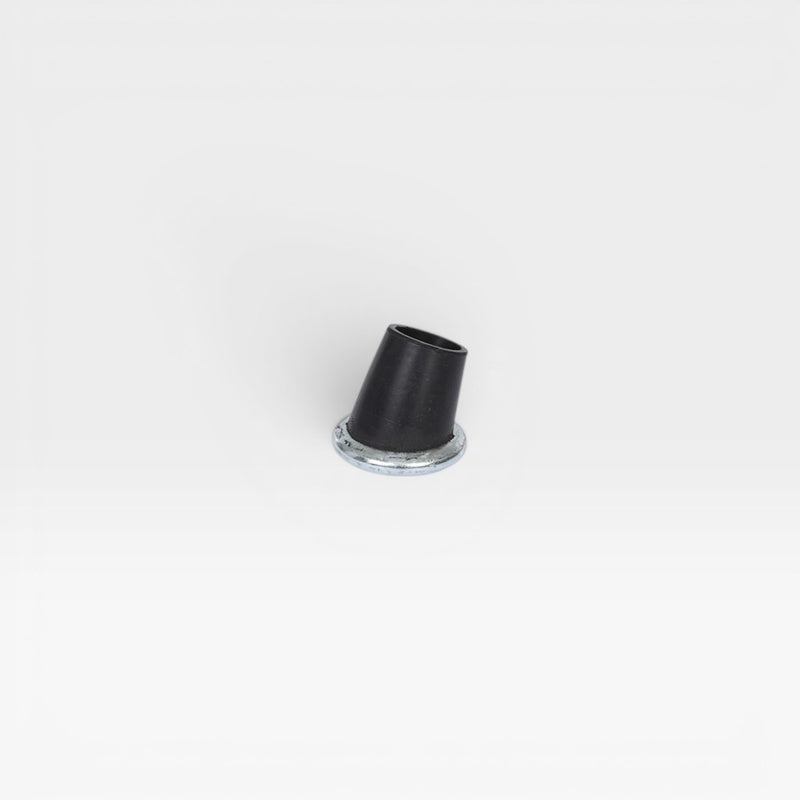 A Side on view of a replacement rubber foot glide for Eames rod leg chairs