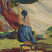 Detailed view of original 1930 Eames oil painting