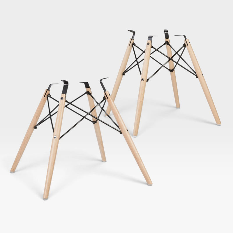 Maple Dowel DSW (or DAW) Replacement Base For Eames Side & Arm Fiberglass Chairs - 2 x (Pair)