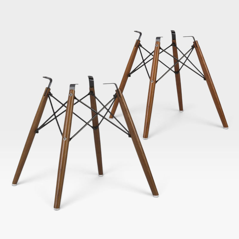 Light Oak Dowel DSW (or DAW) Replacement Base For Eames Side & Arm Fiberglass Chairs - 2 x (Pair)