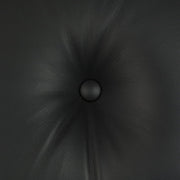 View of leather on all black Eames lounge chair and ottoman