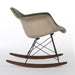 Right side view of green on greige Eames RAR rocking arm chair