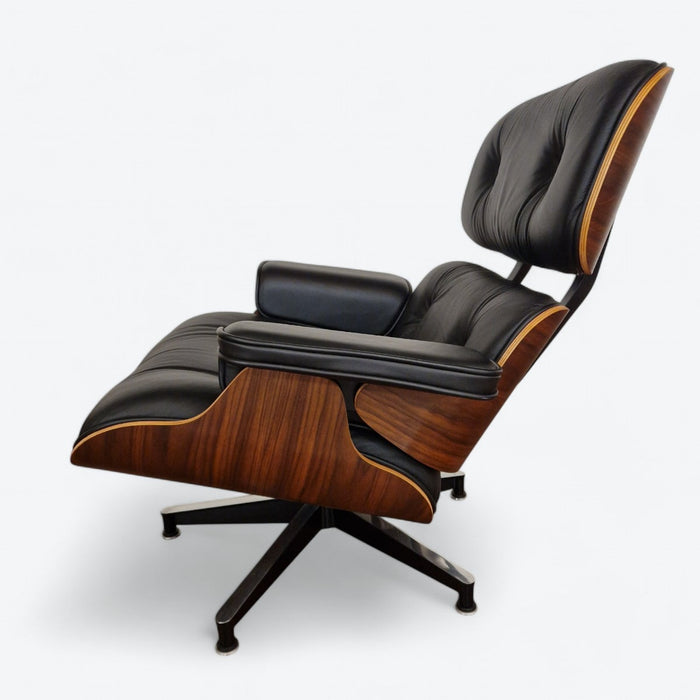 Left side view of Black and Santos Eames Lounge Chair