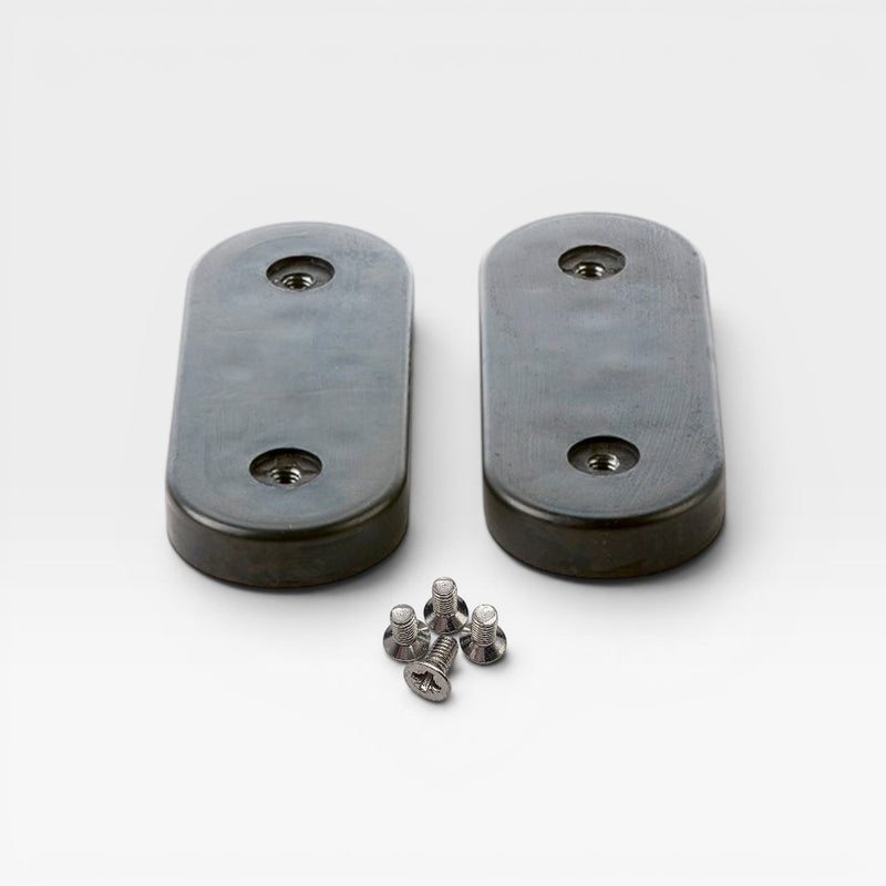 Angled front view of pair of Eames Lounge Chair Shock Mount