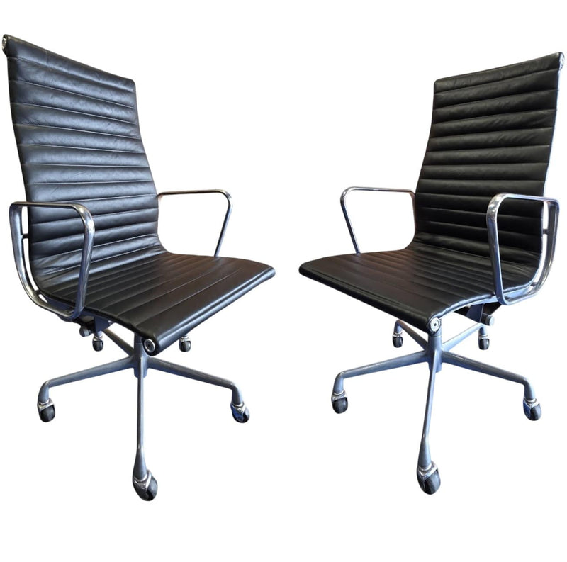 Front angled pair of black Eames EA337