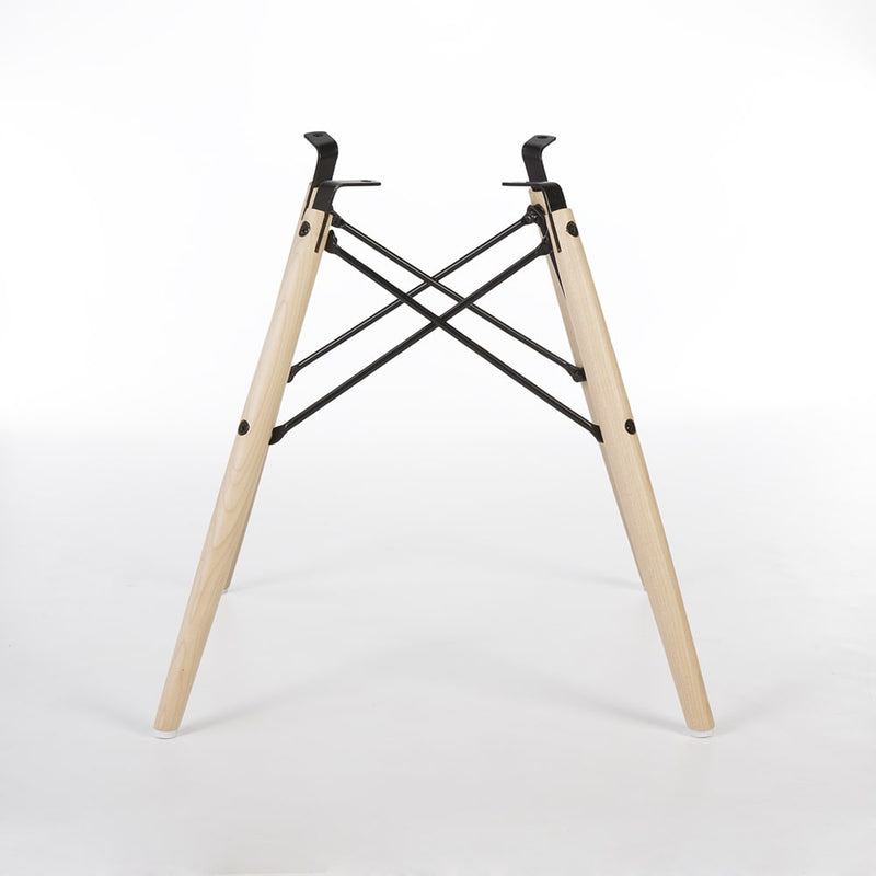 Rear view of maple Eames dowel base