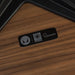 View of label on black and walnut Eames Lounge Chair