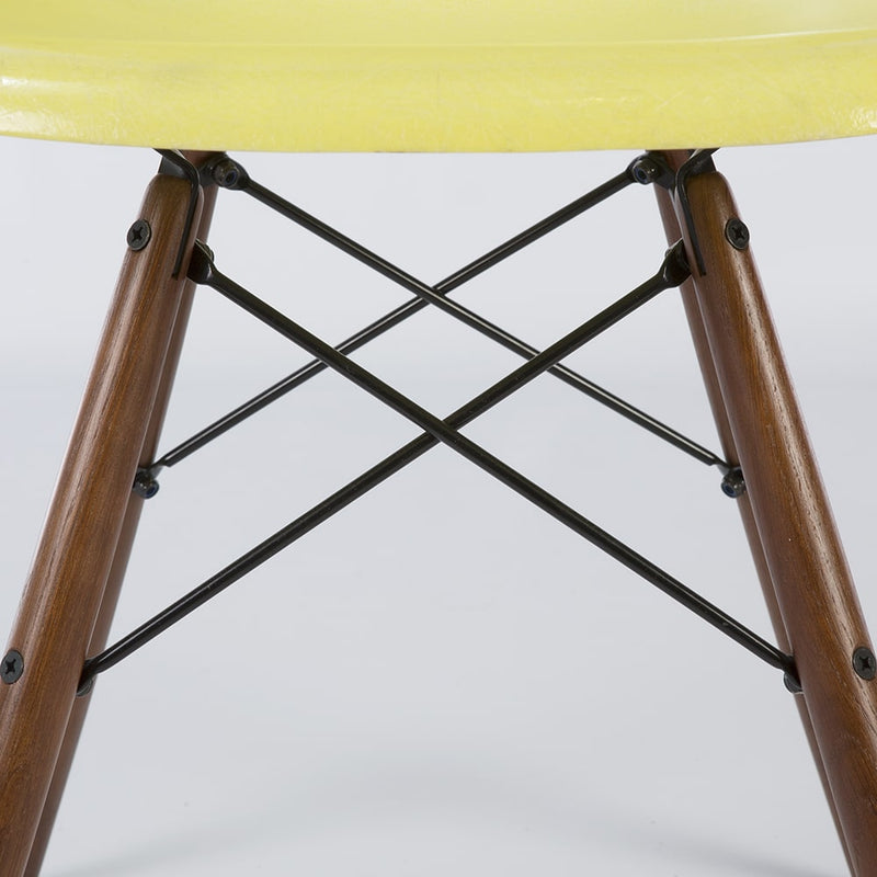 View of top of base on Lemon Yellow Eames DSW