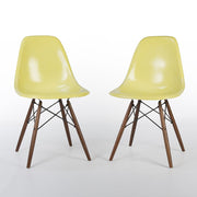 Front view of pair of Lemon Yellow Eames DSWs