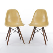 Front angled view of pair of Ochre Eames DSWs