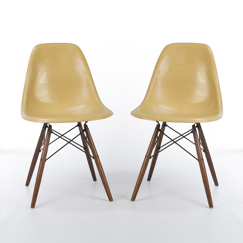 Front angled view of pair of Ochre Eames DSWs