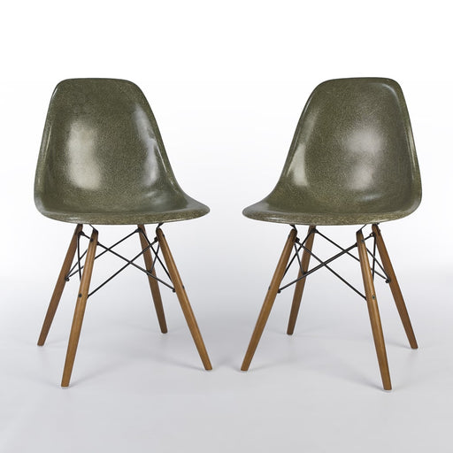 View of pair of Olive Green Eames DSWs