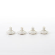Image of full set of four white glides for Eames Office, Aluminium Lounge and Vitra Lounge Chair