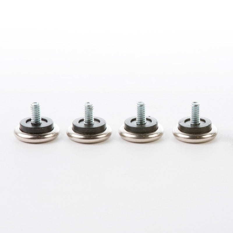 Front view of set of 4 Eames lounge chair ottoman feet