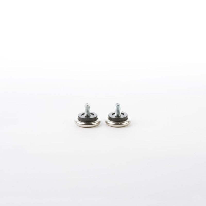 Front view of pair of Eames lounge chair ottoman feet