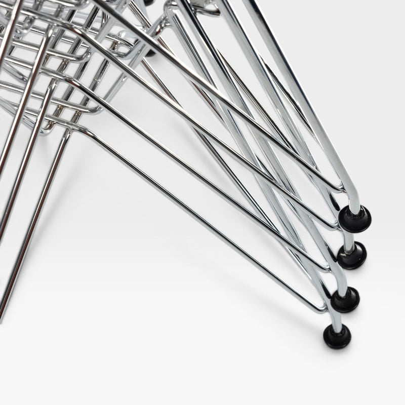 Eames Fiberglass Side Chair - Polished Chrome DSR Eiffel Base - 4 x (Set)