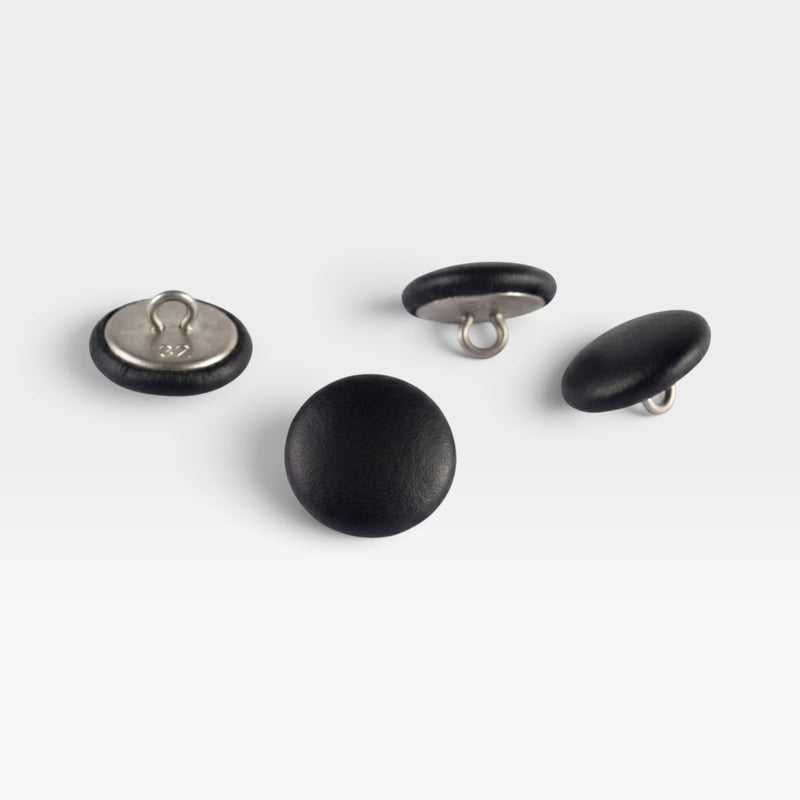 Eames Lounge Chair Black Leather Replacement Buttons - 4 x (Set)