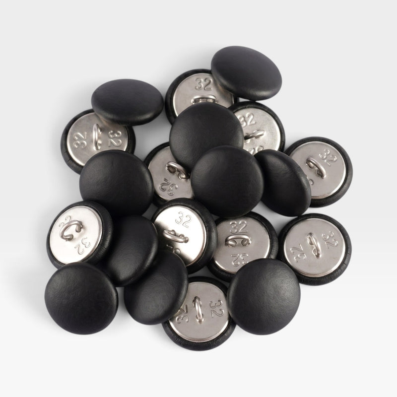 Eames Lounge Chair Black Leather Replacement Buttons - 20 x (Trade Bulk)