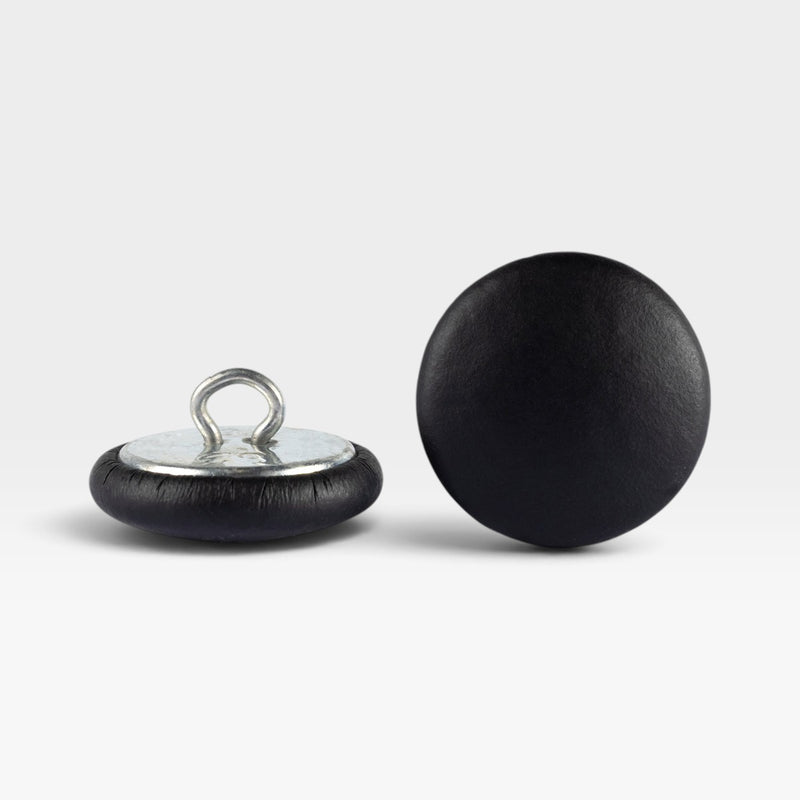Eames Lounge Chair Black Leather Replacement Buttons - 2 x (Pair)