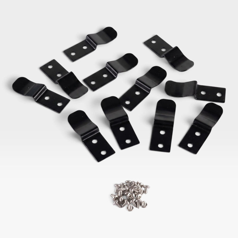 Eames Lounge Chair Cushion Clips – Black, Post-1971 Herman Miller - 11 x (Full Chair Clip Set)