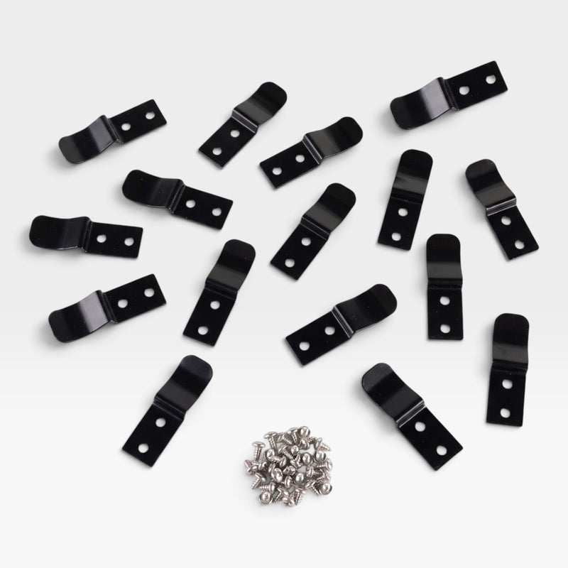 Eames Lounge Chair Cushion Clips – Black, Post-1971 Herman Miller - 16 x (Full Chair & Ottoman Set)