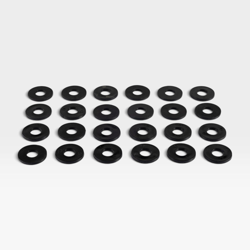 Upholstered Eames Fiberglass Chair Black Large Seating Washers -  24 X (Bulk 6 Chair Set)