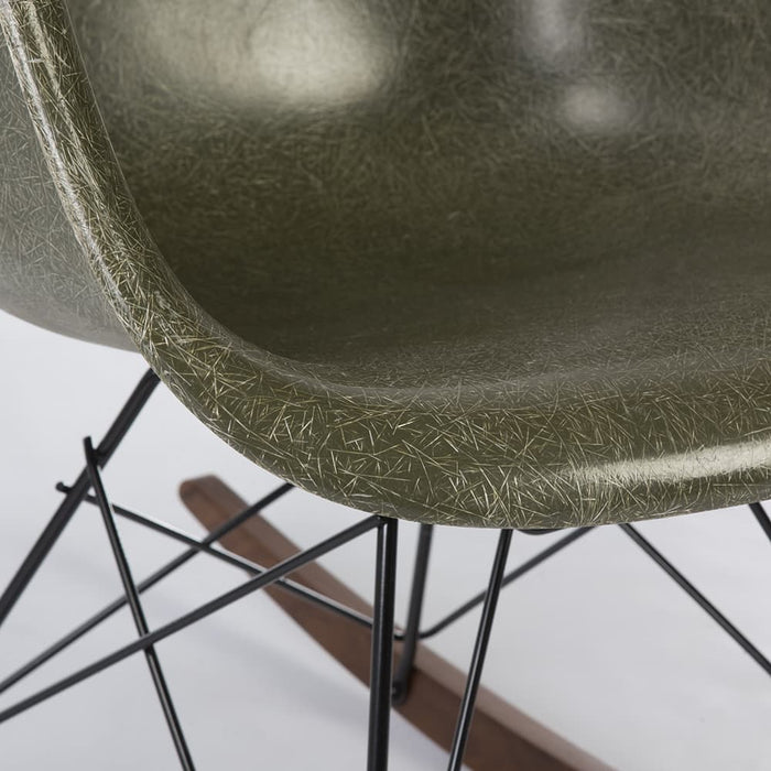 Close up front angled view of Olive Green Eames RAR