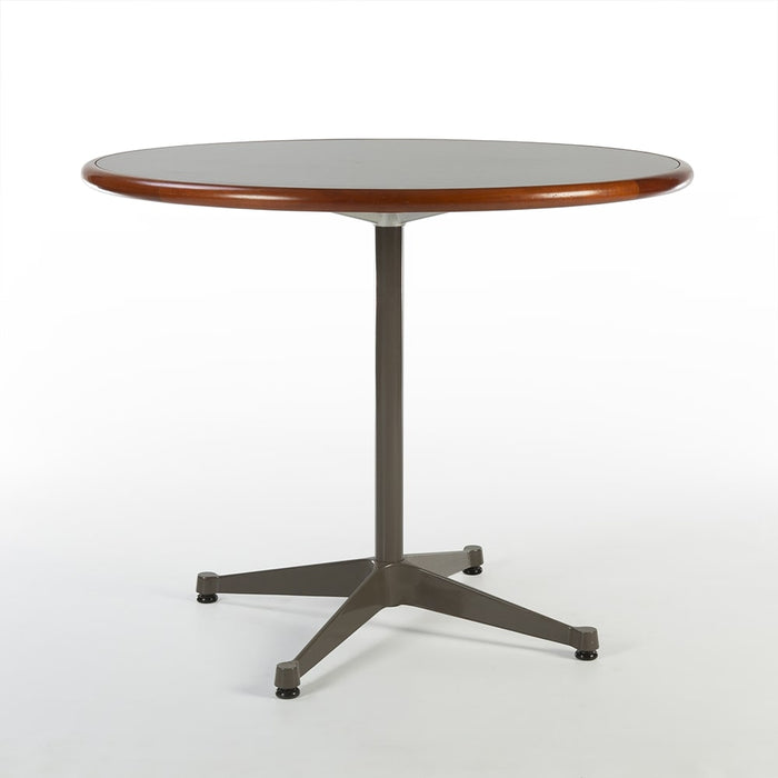 front view of Grey Herman Miller Original Vintage Eames Round ET108 Contract Table
