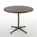 front angled view of Grey Herman Miller Original Vintage Eames Round ET108 Contract Table