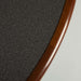 Close up view of edge of Grey Herman Miller Original Vintage Eames Round ET108 Contract Table