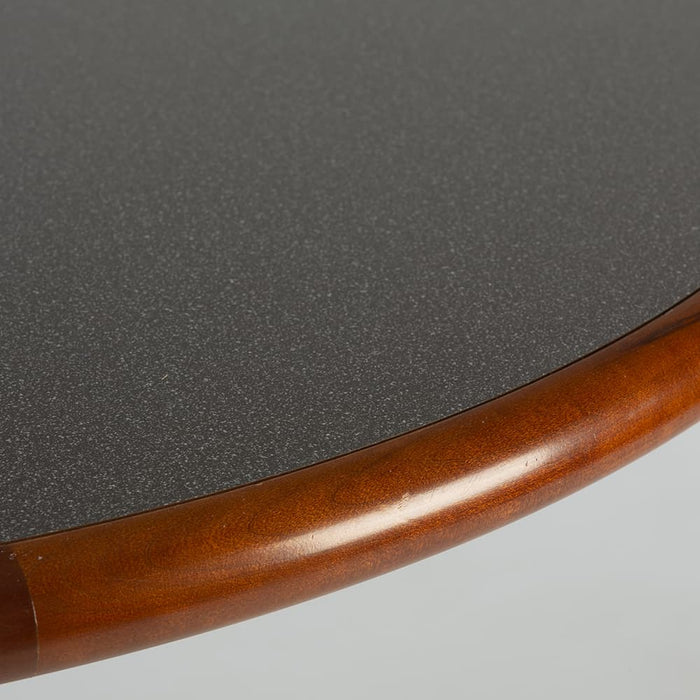 Close up view of Grey Herman Miller Original Vintage Eames Round ET108 Contract Table