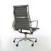 Rear angled view of Grey Eames EA337 High Back Ribbed Office Chair