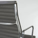 Close up rear angled view of Grey Eames EA337 High Back Ribbed Office Chair
