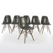 Front view of set of 6 Elephant Grey Eames DSWs in a line