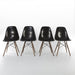 Front view of set of 4 black Eames DSWs in a line