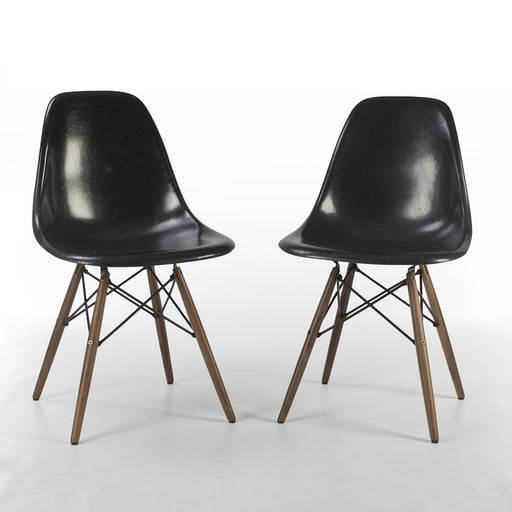Front view of pair of black Eames DSWs