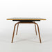 End on view of black Eames Evans OTW coffee table