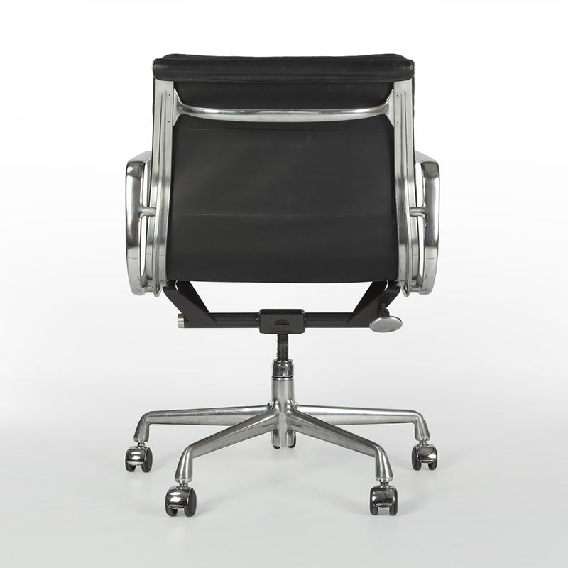 Rear view of black Eames EA435 office chair