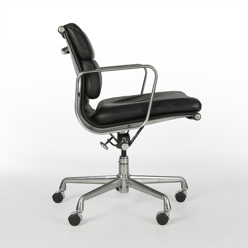 Right side view of black Eames EA435 office chair
