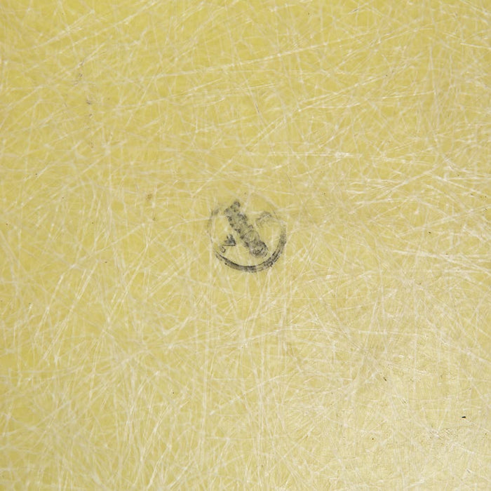 View of logo on Lemon Yellow Eames DSW