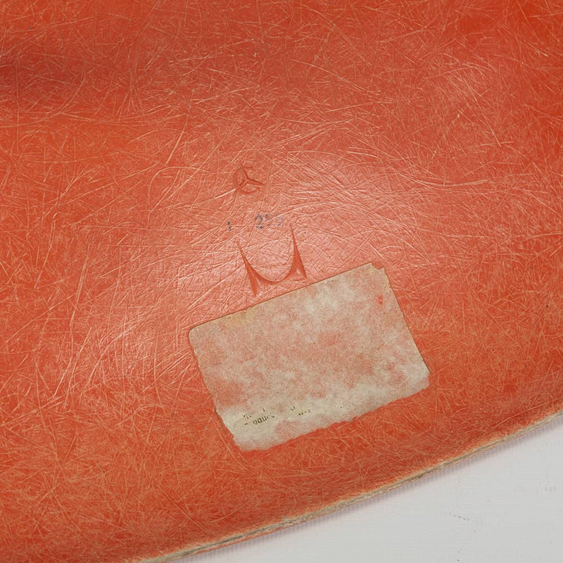 View of logo on Orange Eames DSW