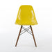 Front view of Bright Yellow Eames DSW dining side chair