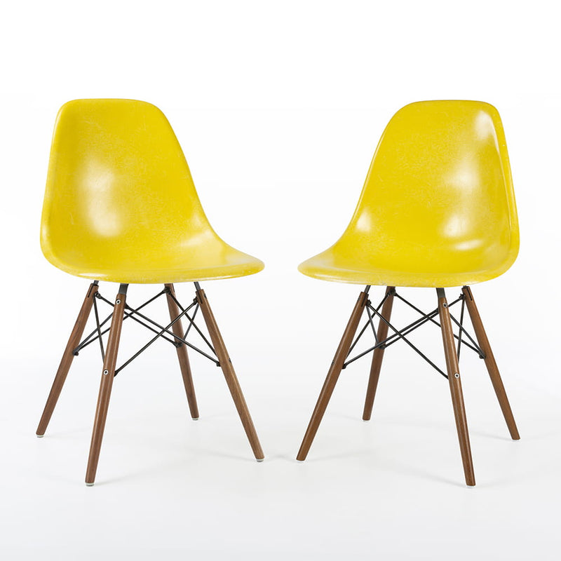 Front view of pair of Yellow Eames DSWs