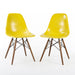 Front angled view of pair of Bright Yellow Eames DSWs