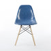 Front view of blue Eames DSW dining side chair