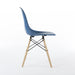Right side view of blue Eames DSW dining side chair