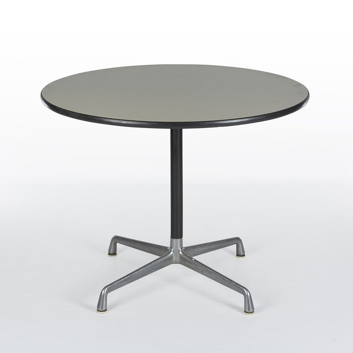 Front Top down angled view of Eames ET102 White Universal Dining Table
