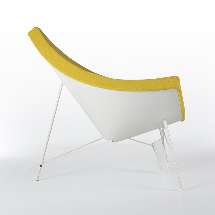 Right side view of orange on white Nelson coconut chair